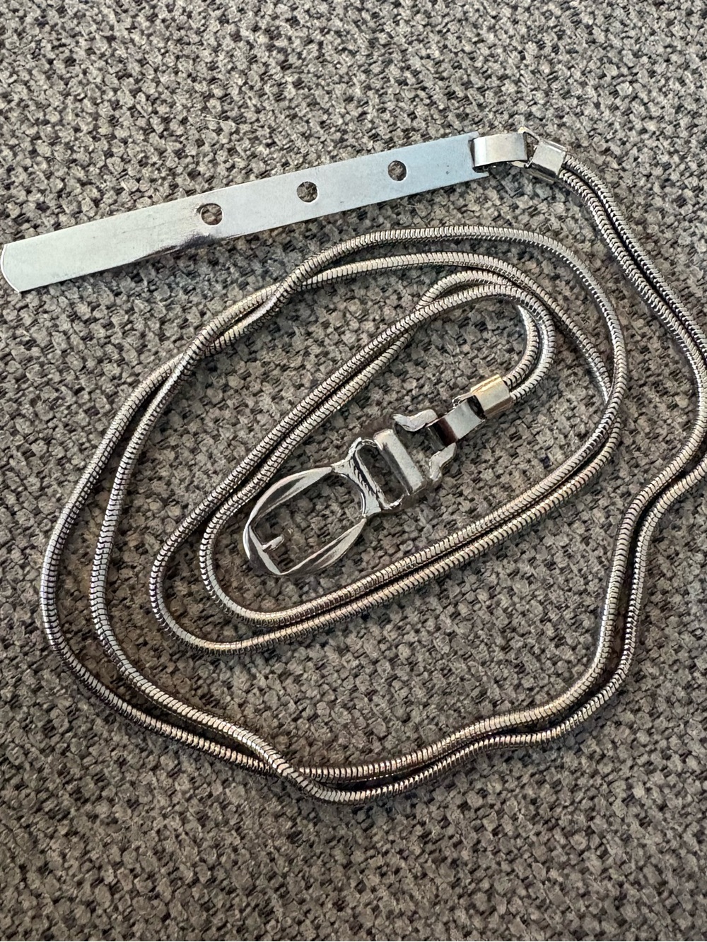 Vintage Silver Snake Chain Belt with Buckle - Picture 7 of 12